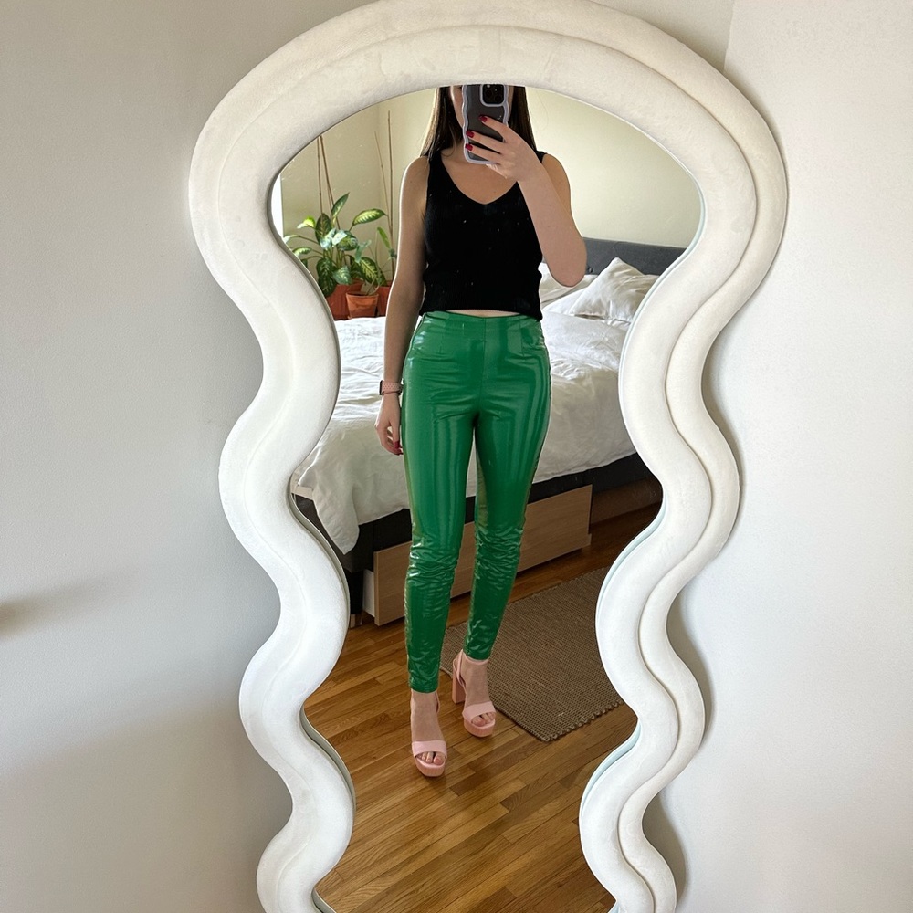 Green fake leather Calzedonia pants